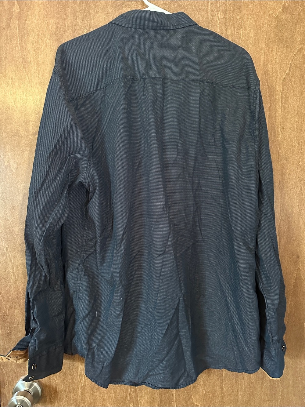 Men's JB Holt Long-Sleeve Button-Down Shirt in Dark Navy with Contrast Trim - Picture 7 of 7